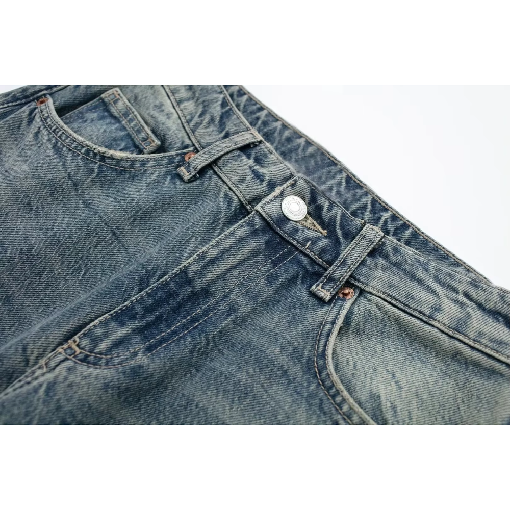 Jean pour femme taille haute bleu clair taille M denim extensible