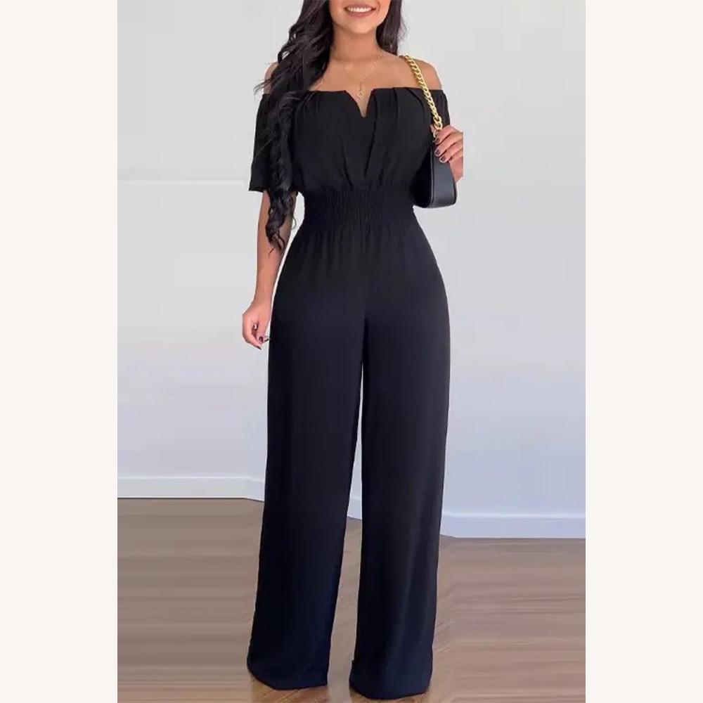 Variant image for Combinaison Femme Chic Abricot Taille S Polyester Épaules Dénudées-11