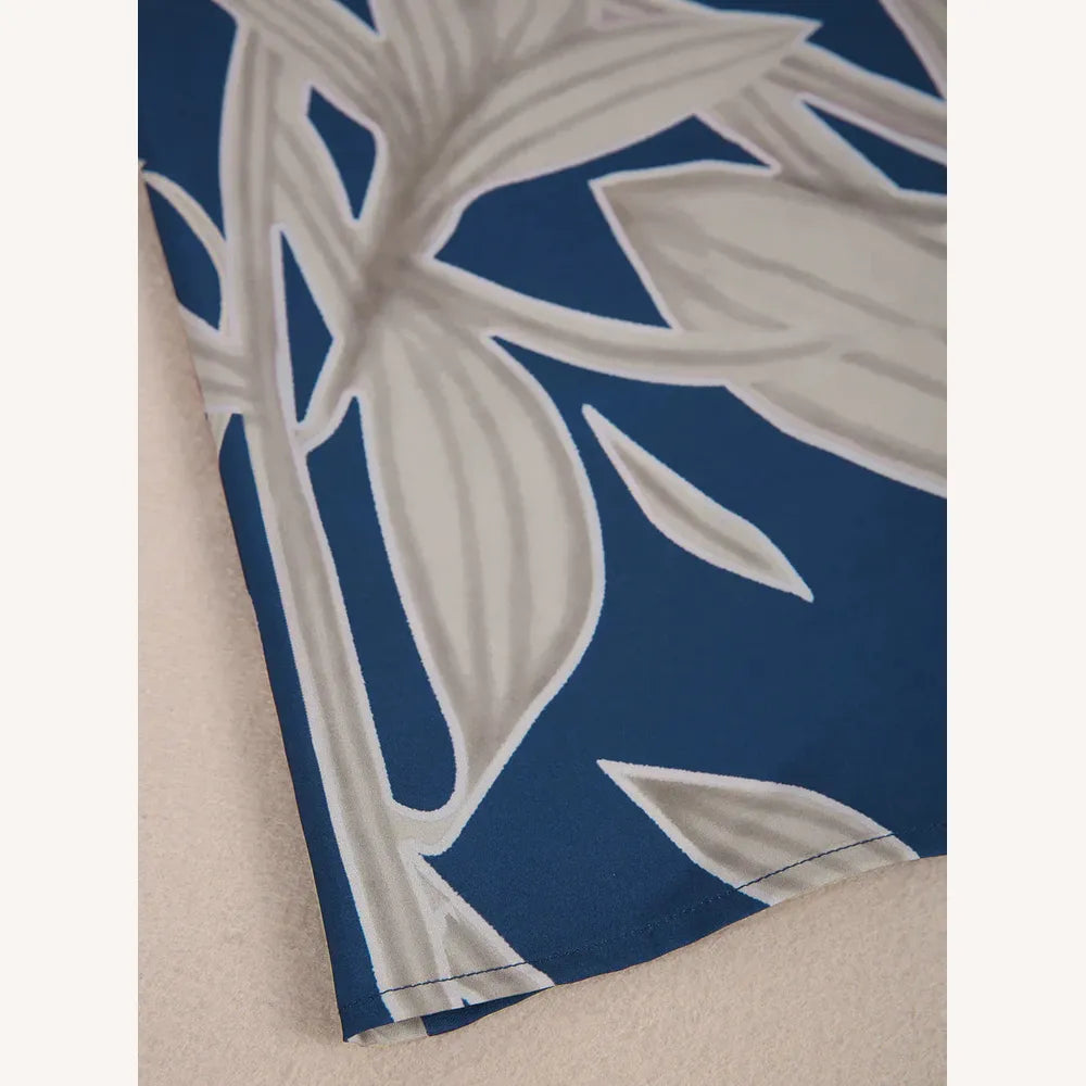 Robe longue plissée pour femme bleu cobalt avec encolure en V et épaules dénudées - Élégance décontractée