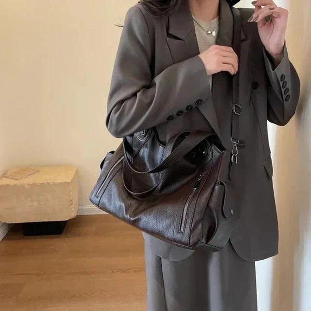 Elegant Leather Tote Bag for Women – Large Storage Space, Ideal for Work and Outings