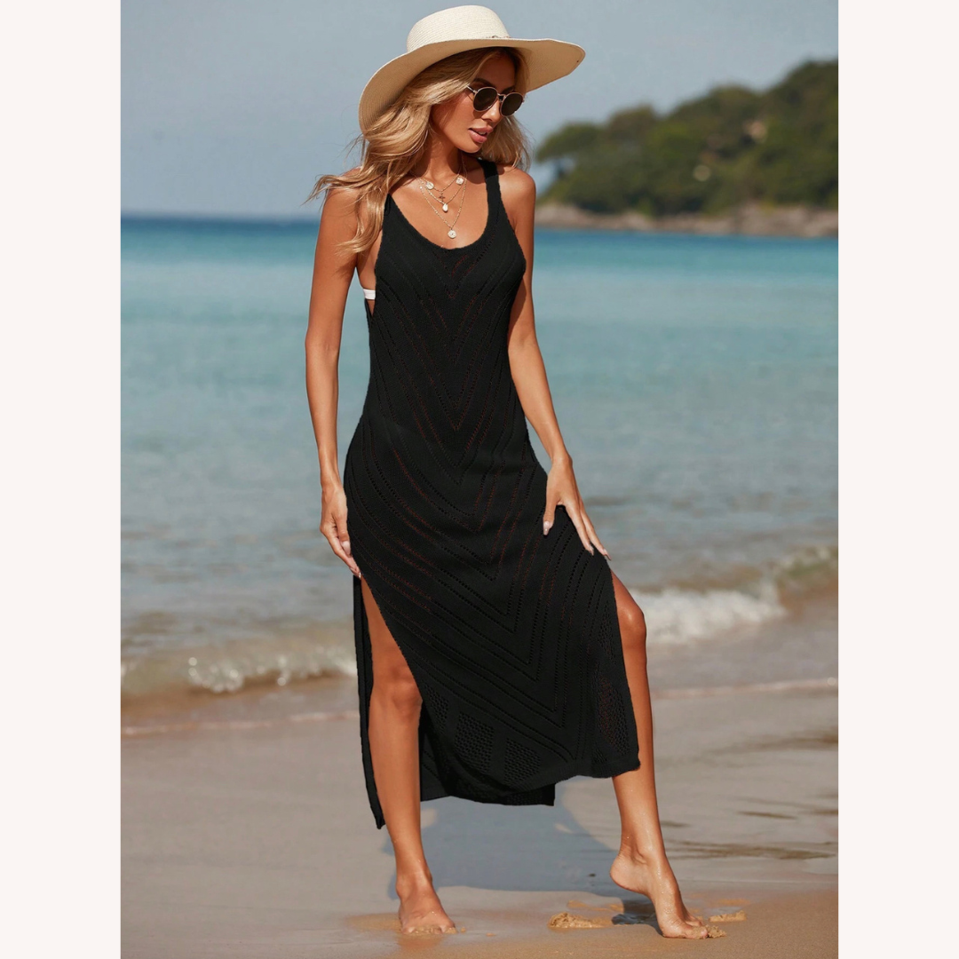 Tunique de plage bohème chic en crochet – Protection solaire, style élégant, taille unique, légère et confortable