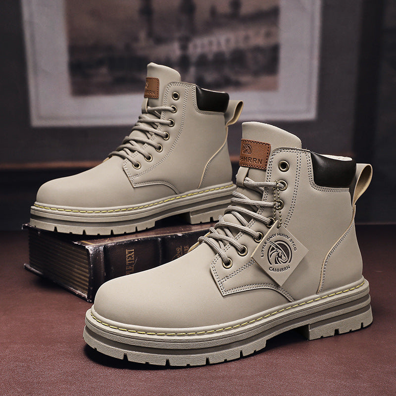 Classic Leather Work Boots for Men – Optimal Comfort, Rubber Sole, PU Upper, Versatile Design