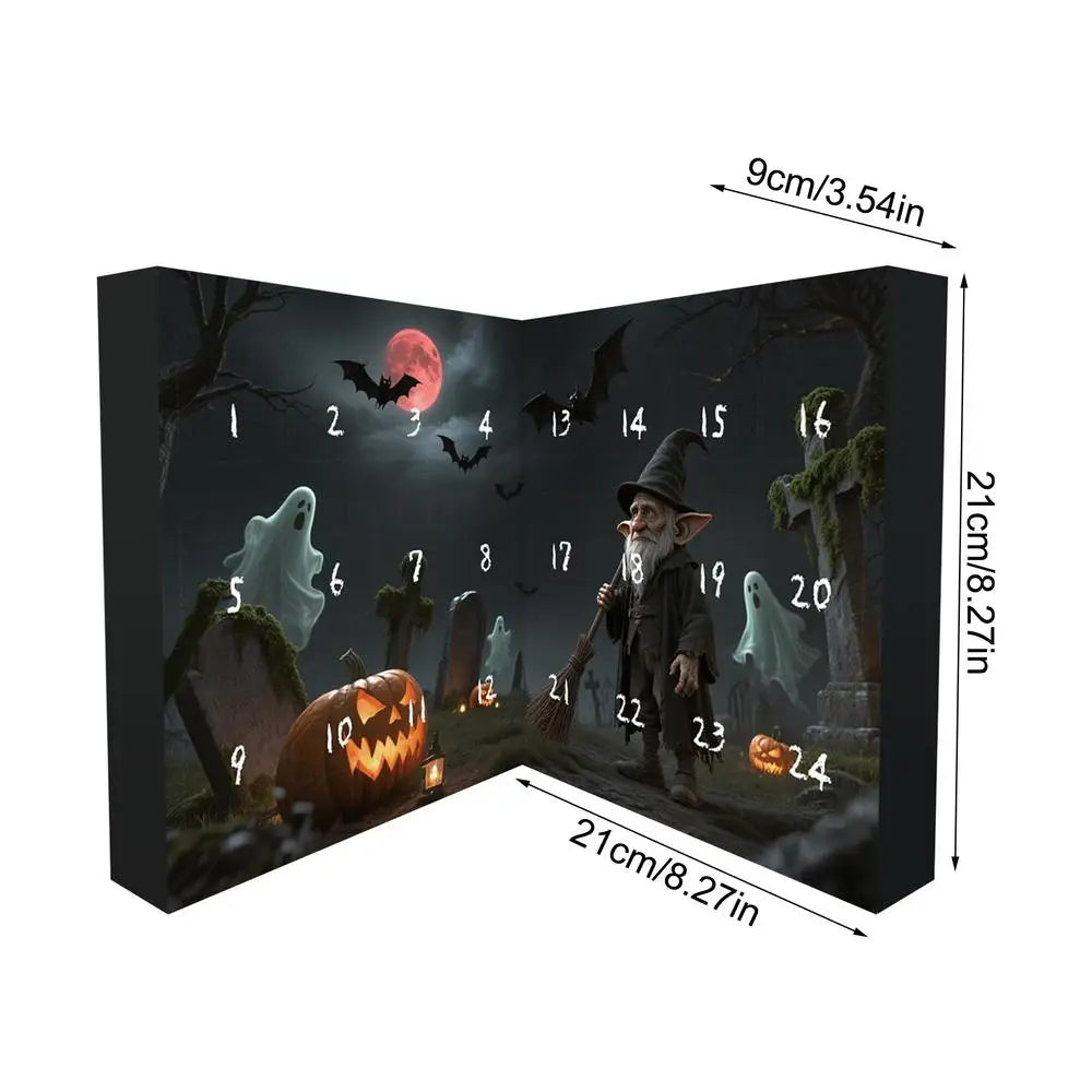 Halloween Countdown Calendar Gnome 24 Days in Non-Woven Fabric with Festive Decorations