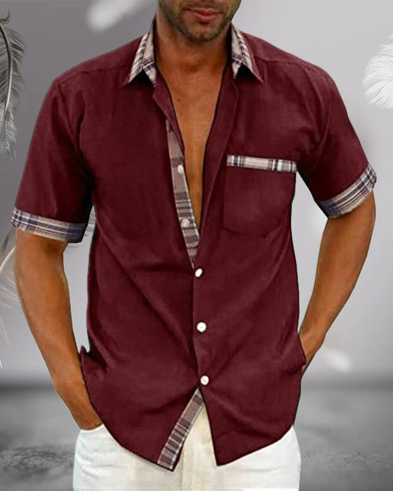 Chemise en coton à manches courtes pour homme – Coupe ajustée et tissu respirant, disponible en plusieurs tailles