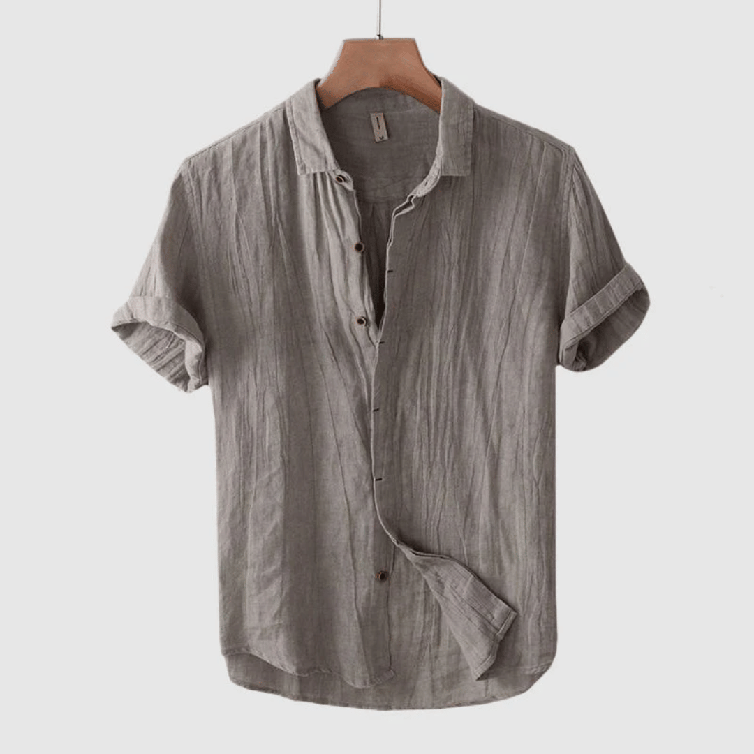 Chemise en lin à manches courtes pour homme – Légère et respirante pour la détente et la plage