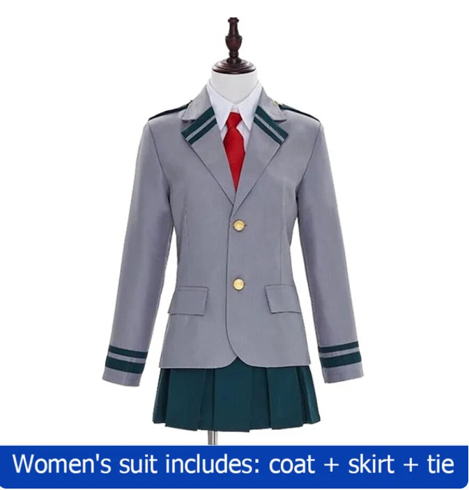 Costume de cosplay Mon Héros Académie – Ensemble uniforme scolaire avec veste, chemise, cravate, jupe ou pantalon