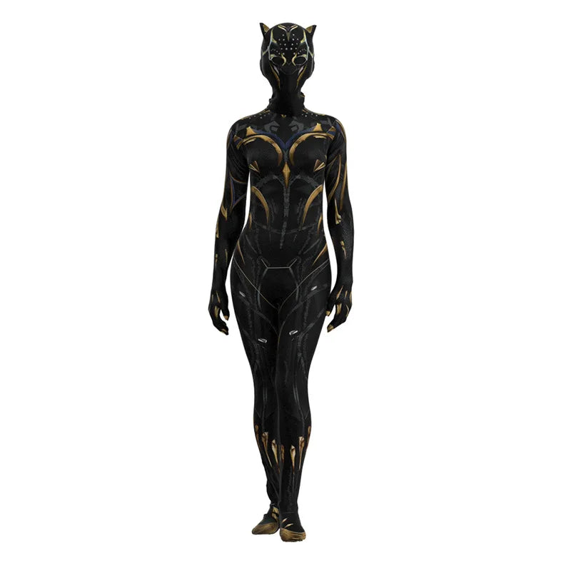 Costume de super-héros Panthère unisexe avec masque intégré – Idéal pour la fête d'Halloween et le déguisement