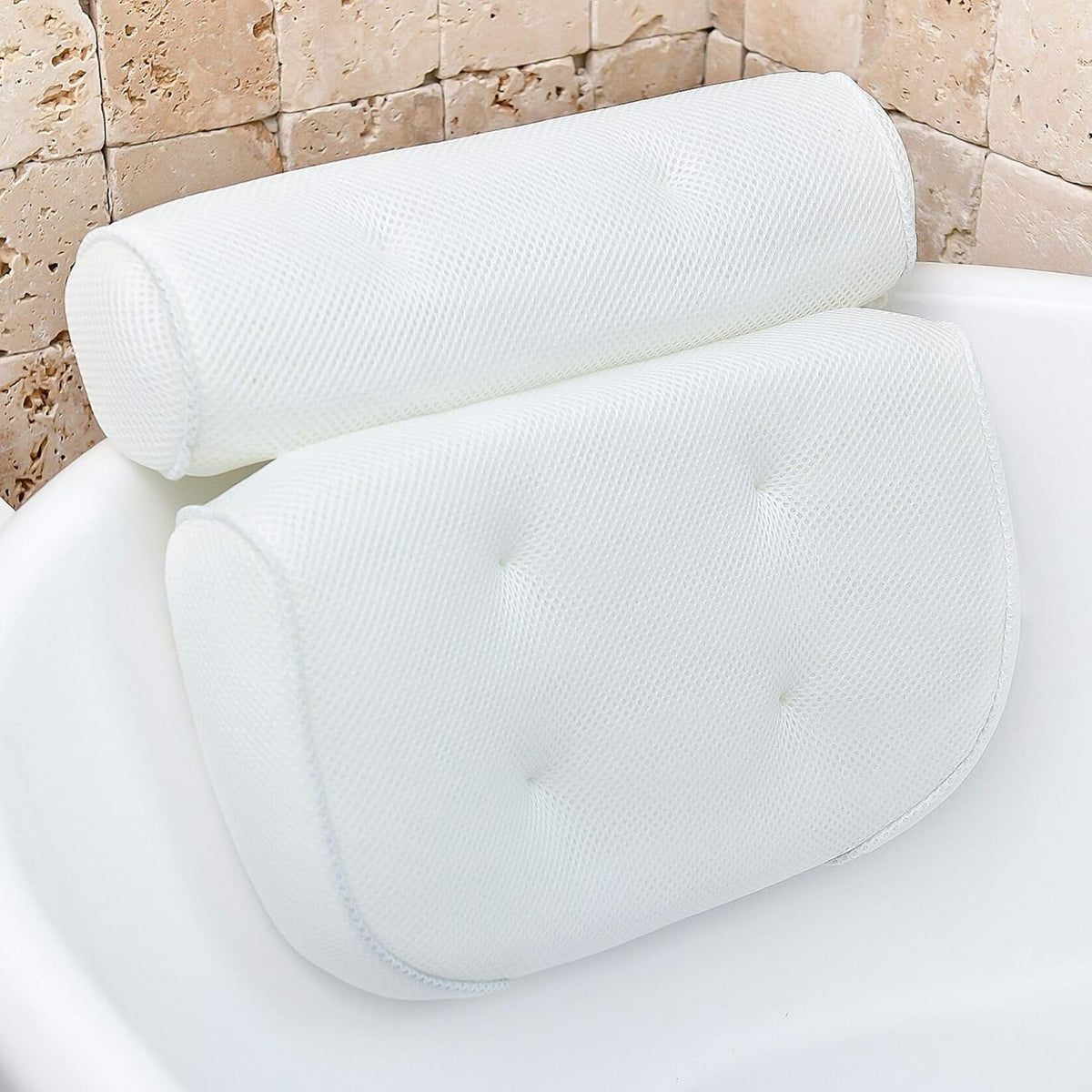 Coussin de baignoire ergonomique avec soutien pour la nuque – Mousse à mémoire de forme pour un confort optimal et ventouses antidérapantes