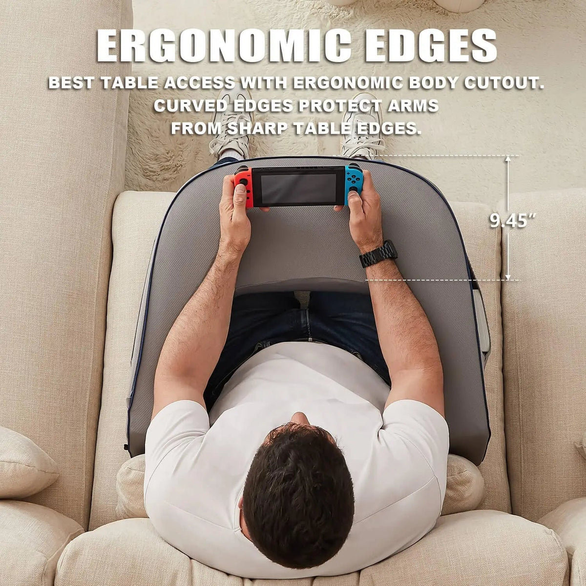 Ergonomic Office Chair Cushion in Memory Foam – Comfortable Support for Telecommuting and Gaming, Gray, 40x30 cm
