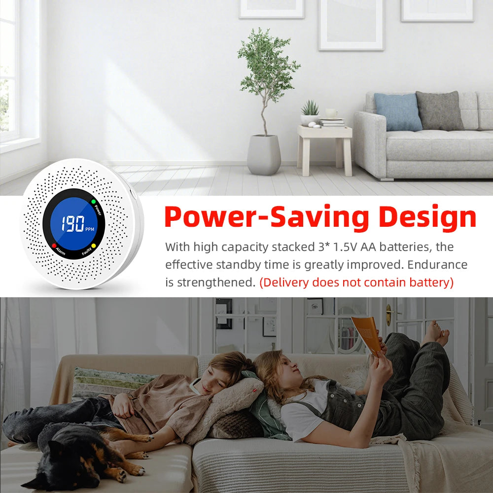 Carbon Monoxide Detector with Display Screen – CE Certified CO Alarm for Office and Home