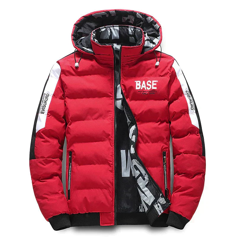 Veste matelassée isolante pour homme avec capuche et poches zippées - Style contemporain pour l'hiver