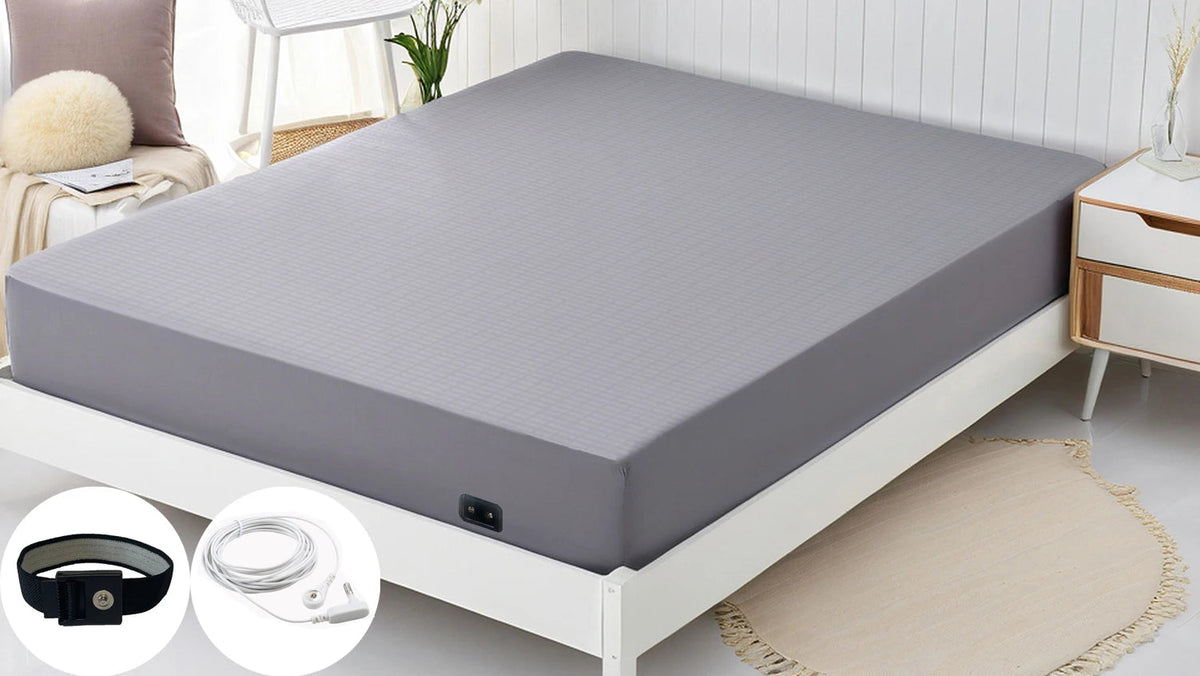 Drap-housse antistatique en fibre d'argent pour mise à la terre – Confort optimal et protection contre les radiations