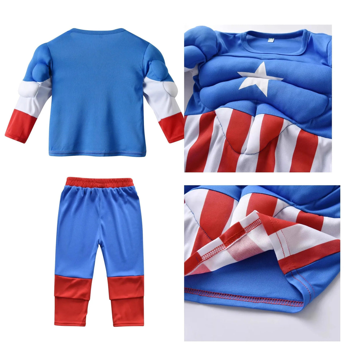 Ensemble de costume de super-héros musclé pour enfants – Halloween et déguisement