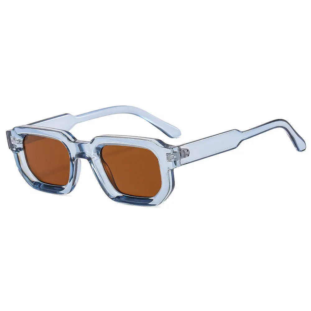 Brown Square Women's Sunglasses – UV400 Protection, Lightweight Resin Frame, Trendy and Elegant Style