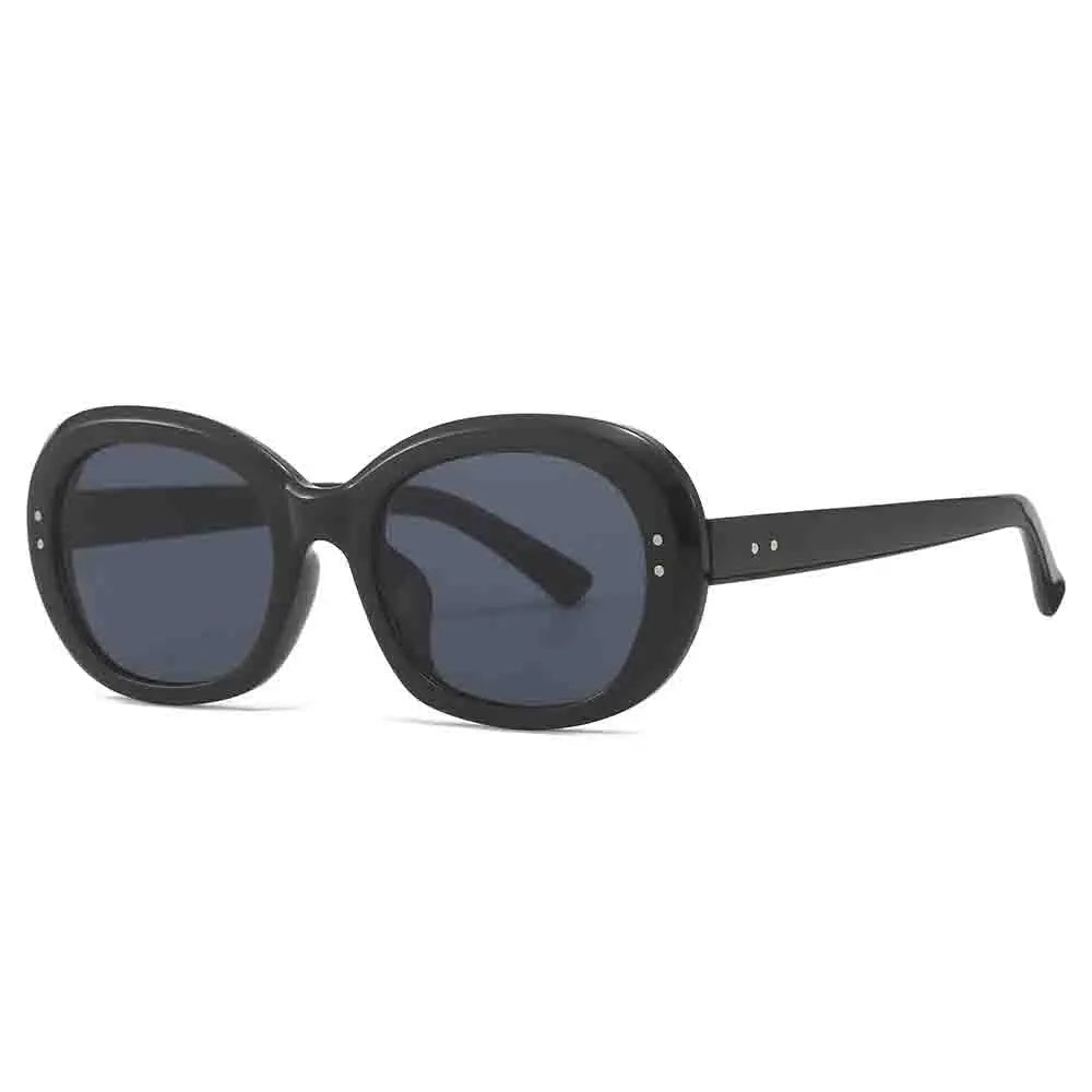 Women's Black Round Sunglasses with UV400 Protection – Stylish, Elegant, and Comfortable Accessory