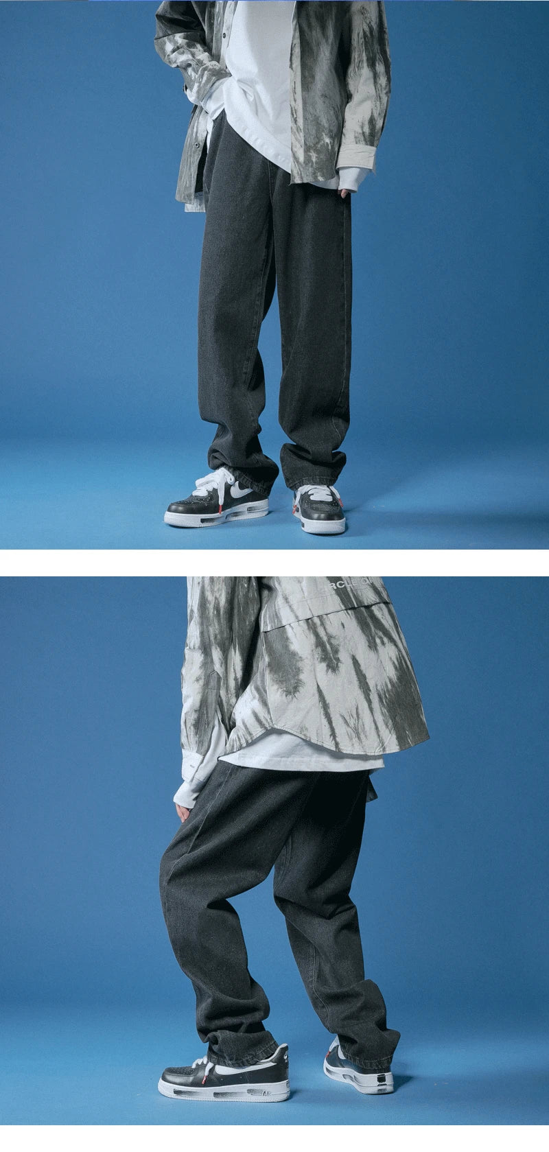 Jean ample fuselé pour homme en denim - Confort et style décontracté