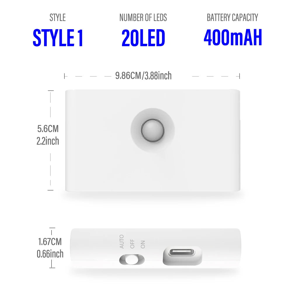 Luma Motion Sensor Night Light | LED, Wireless USB Charging, Soft Illumination