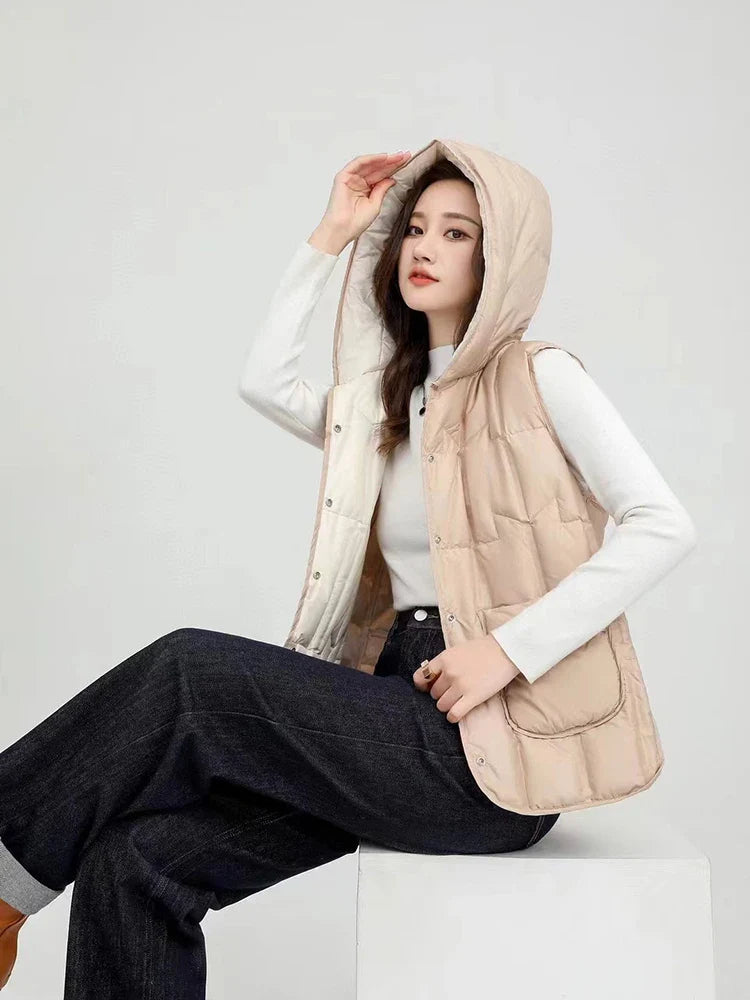Luna Down Vest | Lightweight, Hooded
