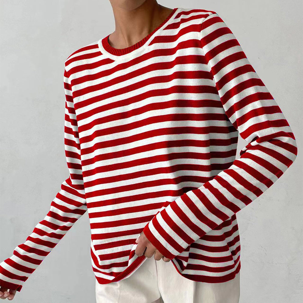 Luna Oversized Sweater | Striped Knit, Relaxed Fit