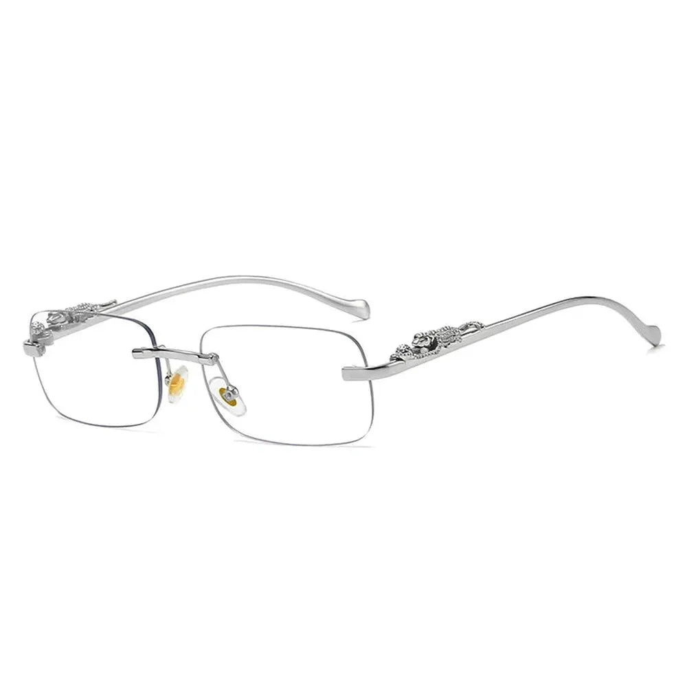 Women's Rectangular Sunglasses - Luxury and Elegance with Transparent Lenses, UV Protection Not Included