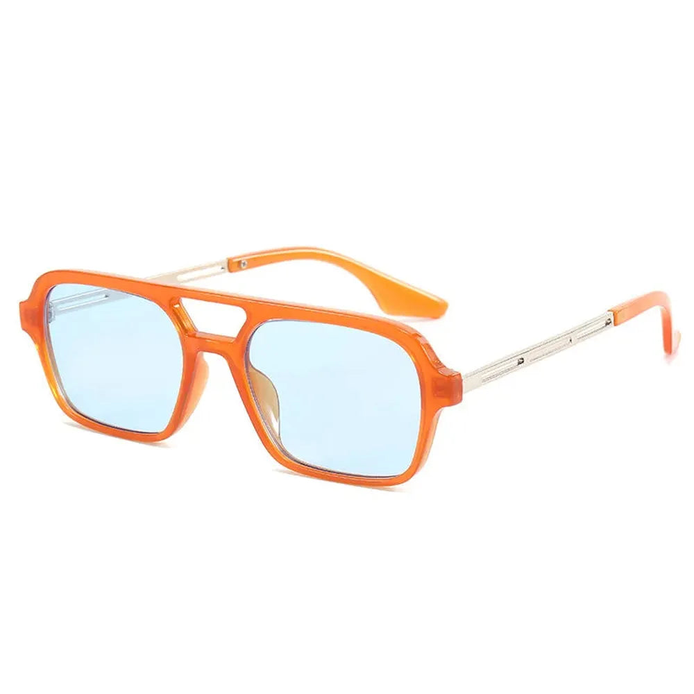 Orange Rectangular Sunglasses for Women with Blue UV400 Lenses – Elegant and Protective Fashion Accessory