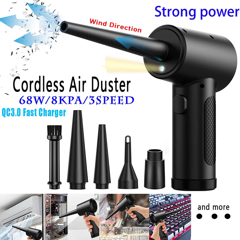 Mini Rechargeable USB Electric Dust Remover – Cordless Cleaner 51,000 rpm for Electronics and Keyboards