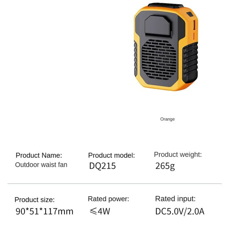 Mini ventilateur portable à pince avec chargeur USB – Refroidissement silencieux, 3 vitesses, design compact pour activités en plein air