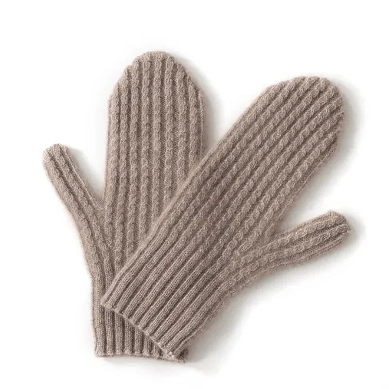 Mitaines en Laine pour Femme avec Poignet Côtelé Ajusté - Mitaine Tricot Femme Élégante et Confortable pour Hiver 3