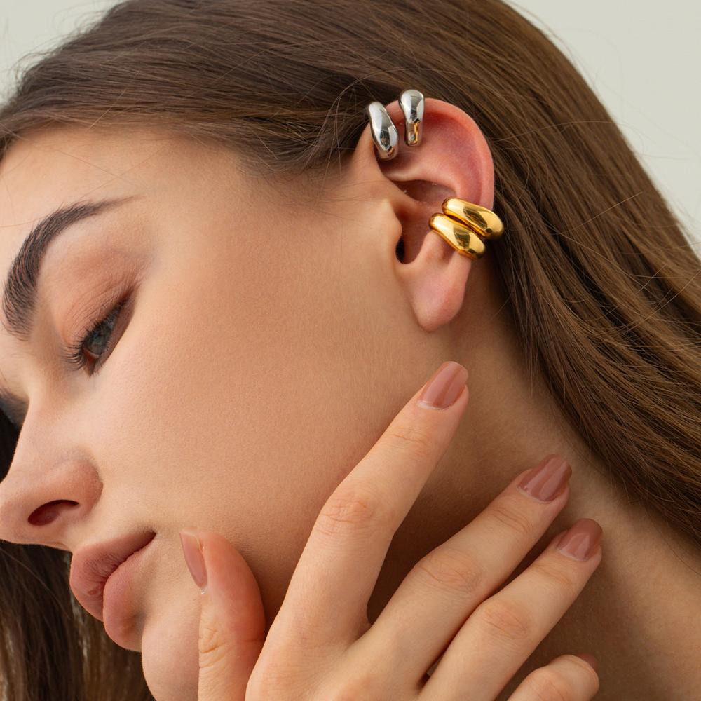 Boucles d'oreilles pour femmes en or 18 carats pendantes en acier inoxydable hypoallergénique