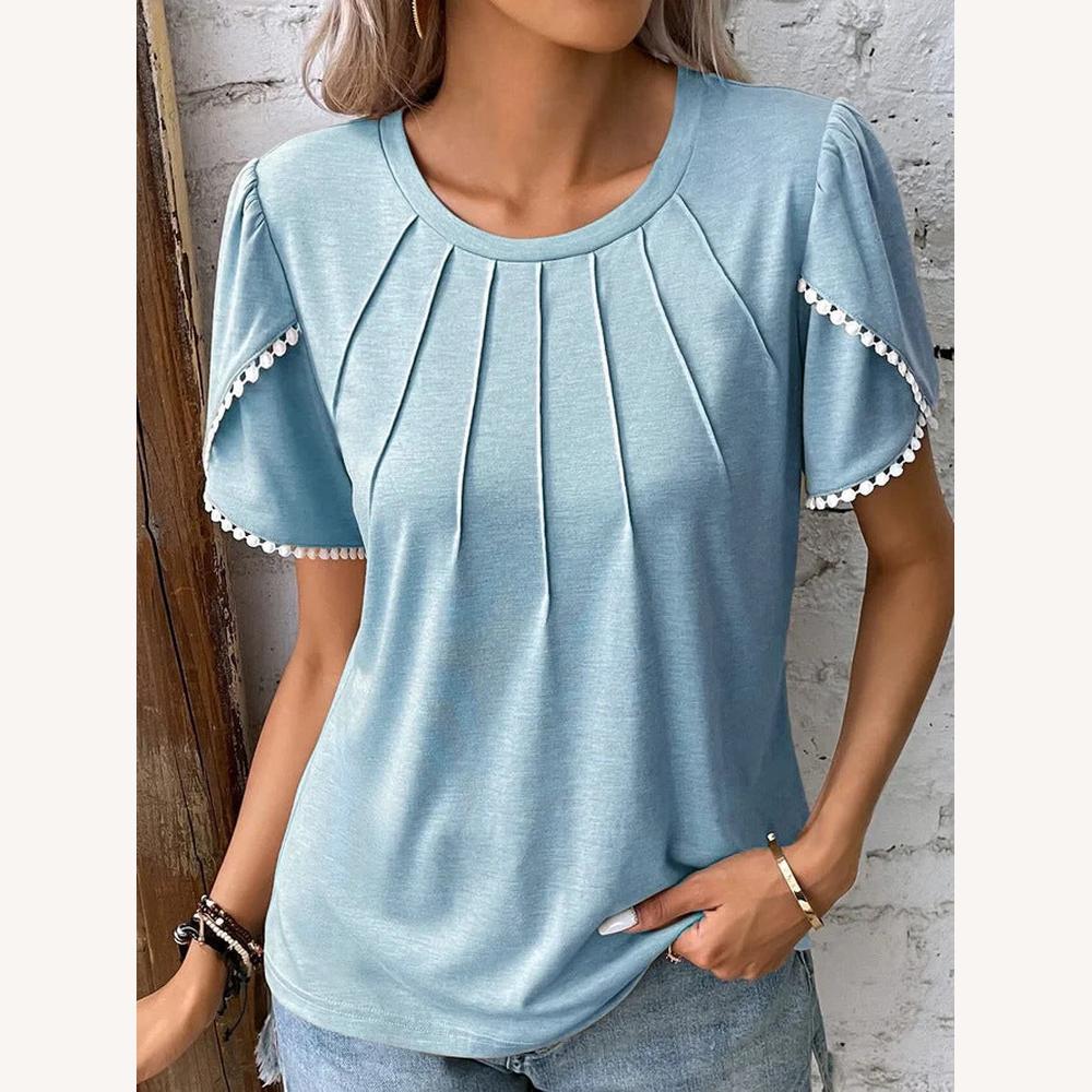 Top Woman White with Pleated Puff Sleeves in Soft Fabric – Elegant and Comfortable