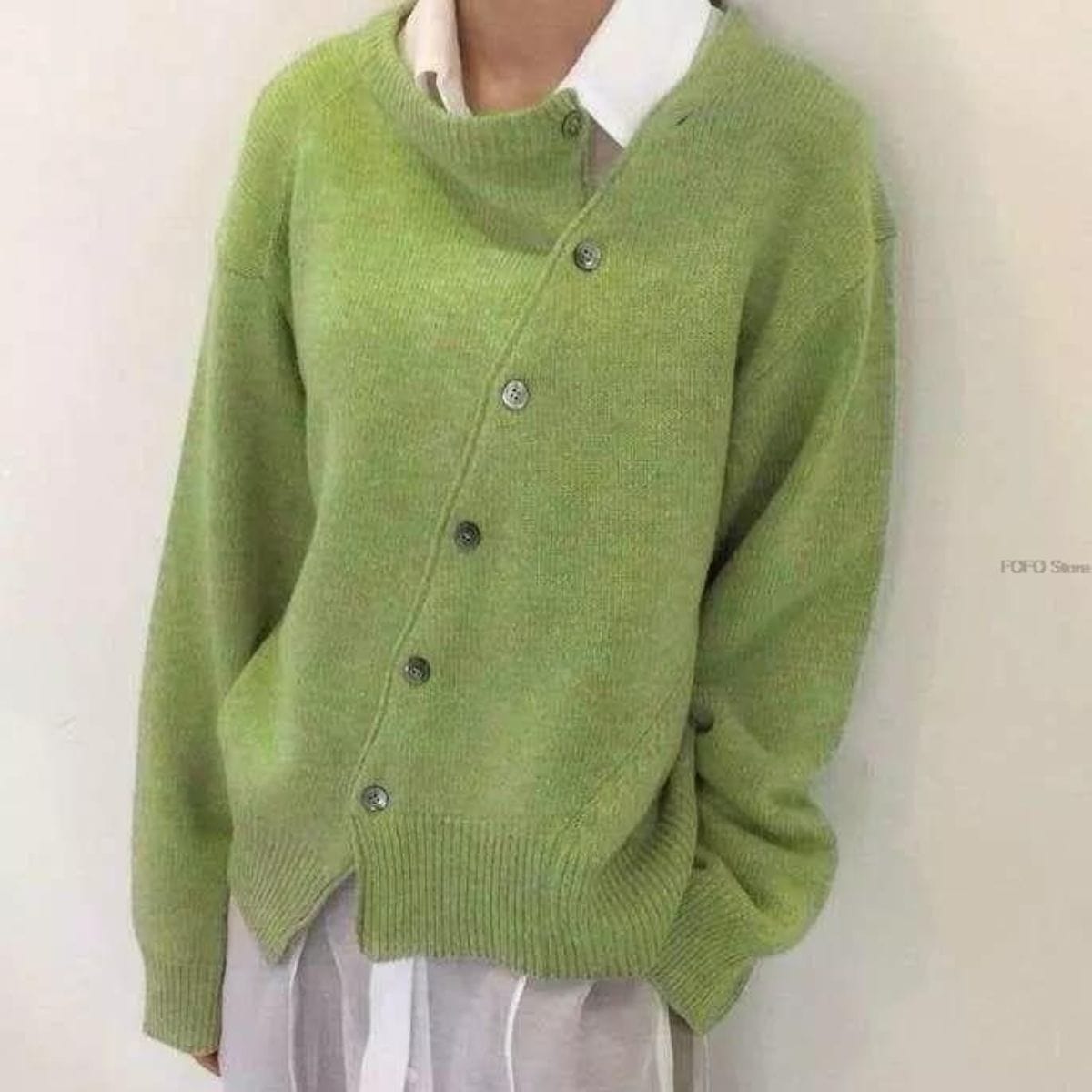 Oriana Cardigan | Asymmetric Wool Layering