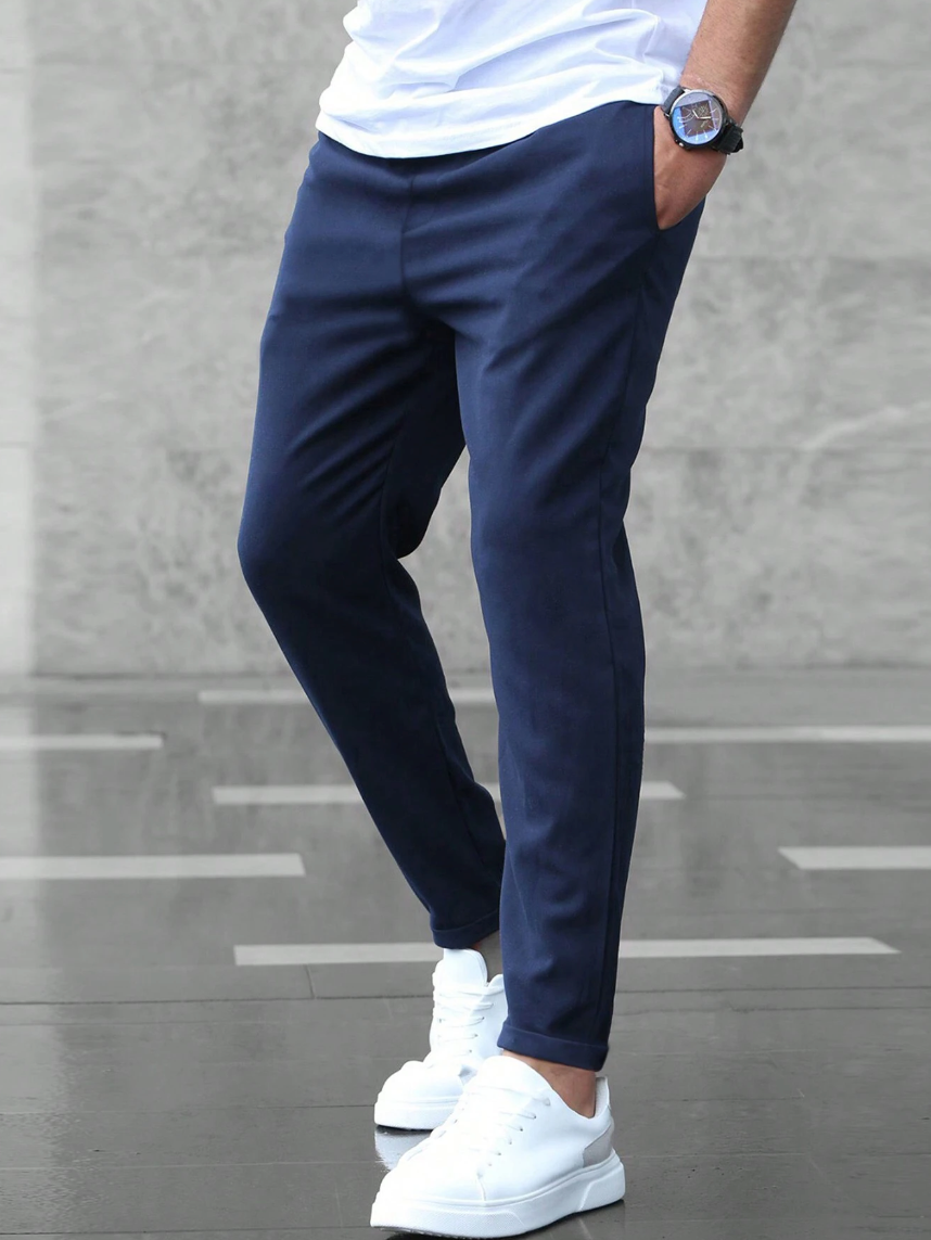 Pantalon extensible pour homme avec taille élastique et tissu respirant – Coupe décontractée