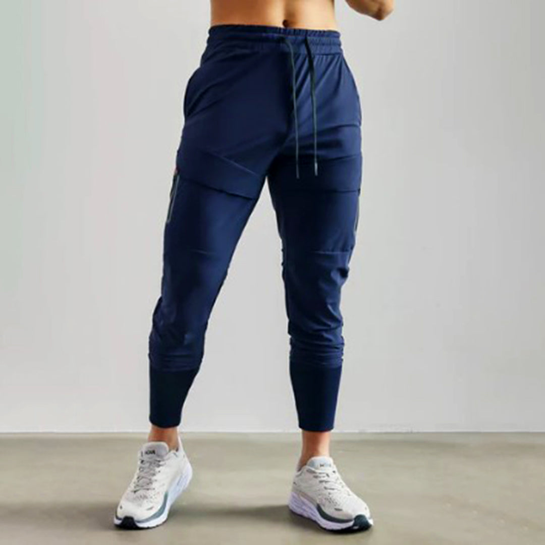 Pantalon de jogging ajusté pour homme avec taille réglable et poches – Tissu doux et respirant, confort optimal