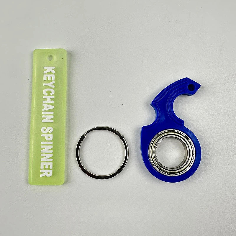 Porte-clés toupie en métal – Jouet compact ergonomique anti-stress pour soulagement du stress