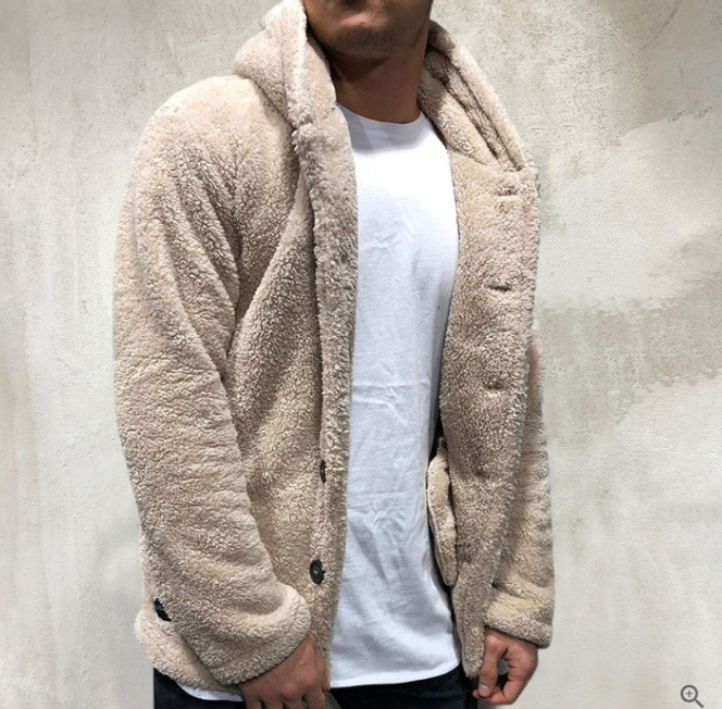 Warm Fleece Pullover for Men with Buttoned Hood – Comfort and Modern Style