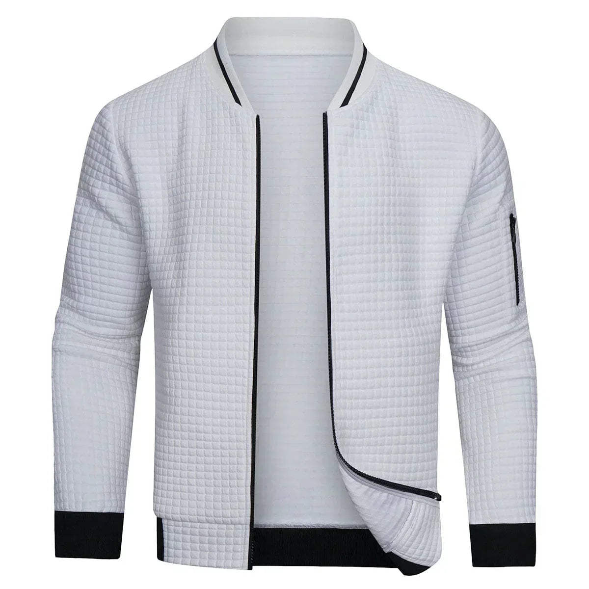 Knitted Zip-Up Hoodie for Men - Bomber Style, Comfortable and Warm for Winter