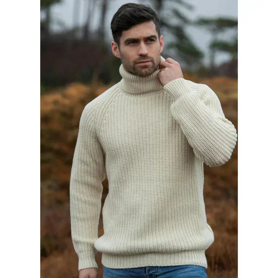 Ribbed wool turtleneck sweater for men – Comfort and warmth