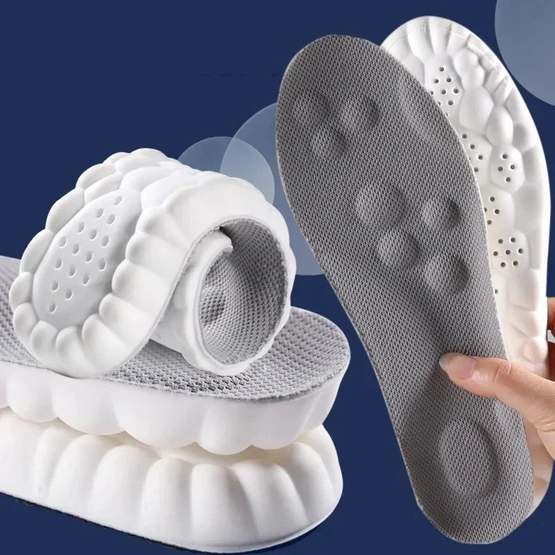 4D Breathable and Lightweight Massage Insoles for Sports and Daily Use - Reactive Cushioning and Arch Support