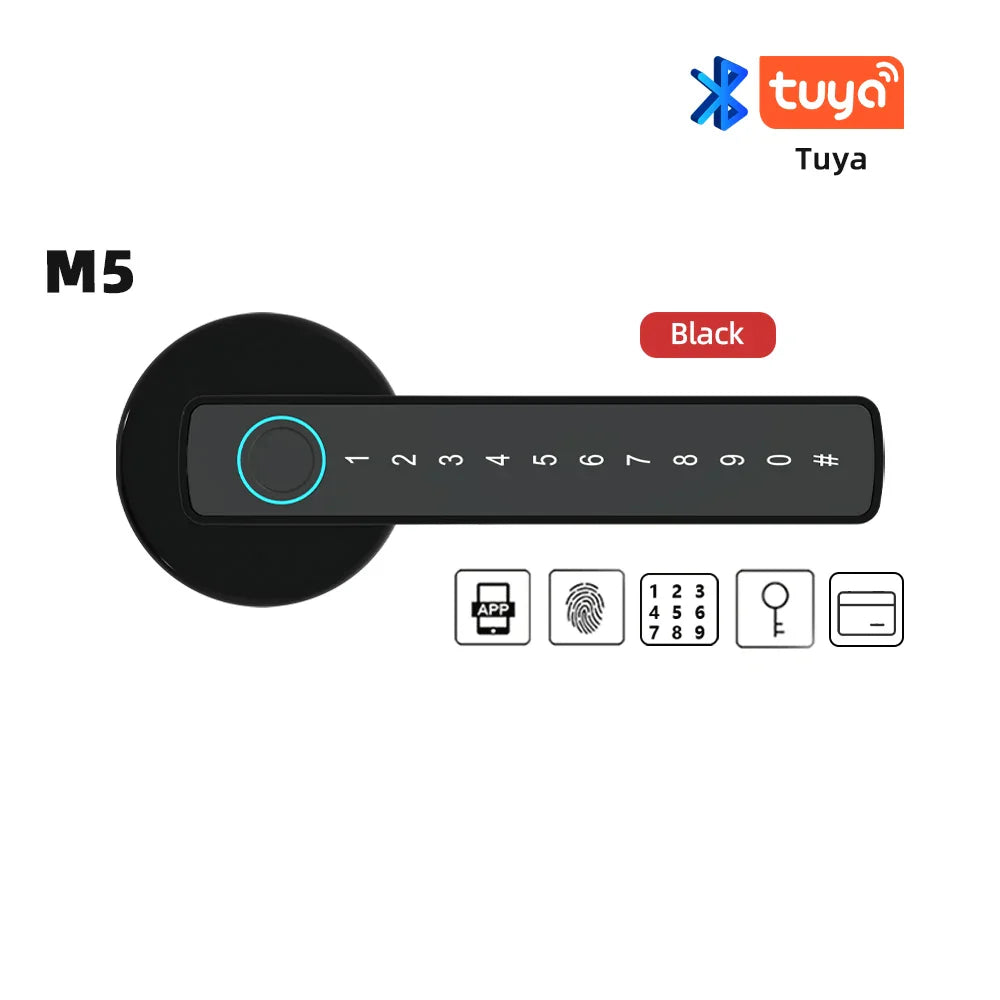 Smart Door Lock with Fingerprint, Bluetooth Unlocking, and App – Model M5