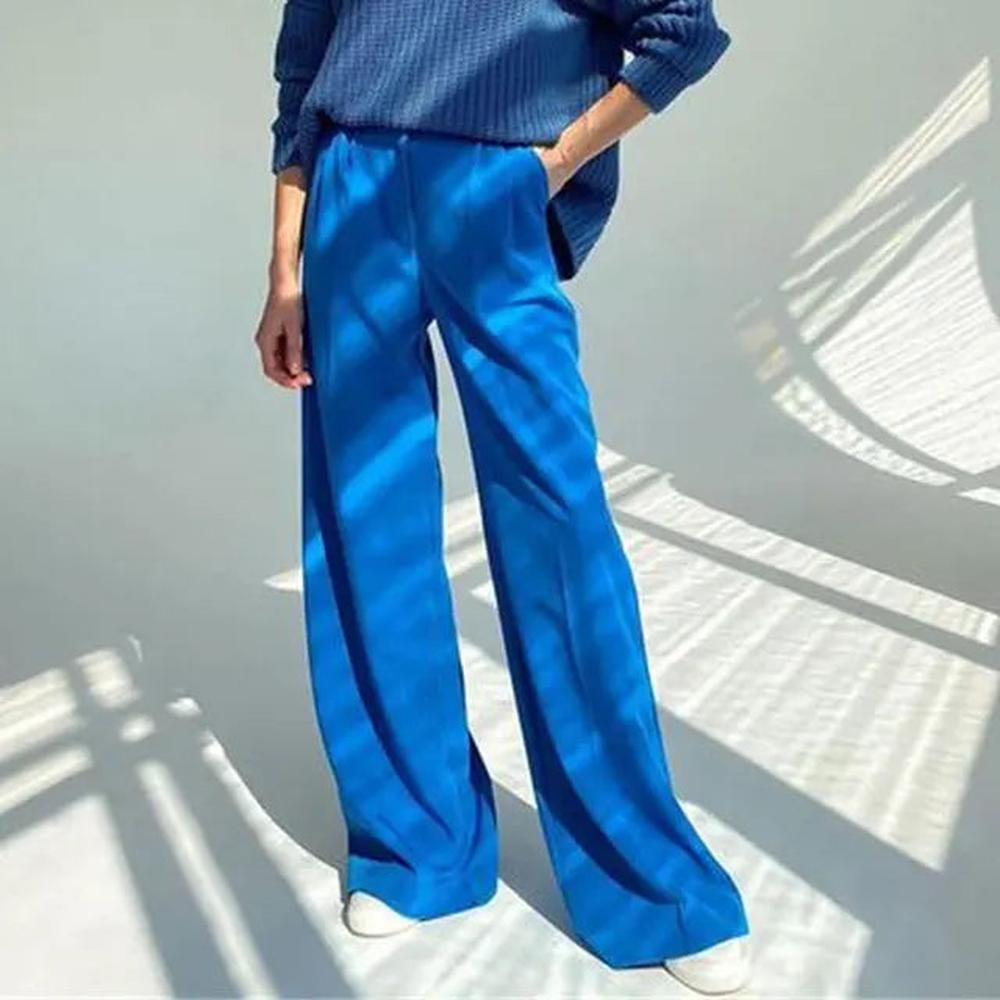 Variant image for Pantalon Fluide Femme Noir Taille M Polyester Élégant et Moderne-14