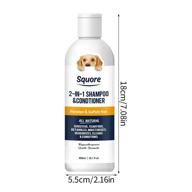 Natural 2 in 1 Shampoo and Conditioner for Dogs and Cats – Moisturizing Care for Sensitive Skin