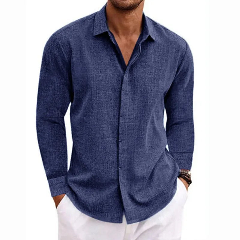 T-shirt à manches longues pour hommes – Haut ample uni pour mode grande taille