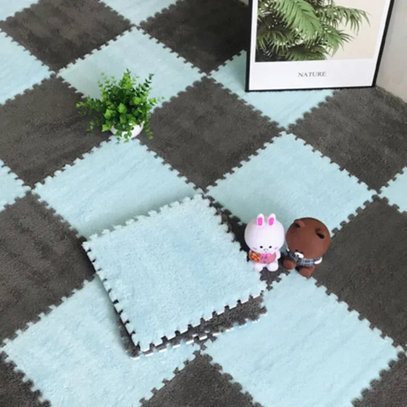 Soft Plush Play Mat for Baby – EVA Foam Puzzle Mat, 10 Pieces, 30 cm x 30 cm, Cushioning and Customizable