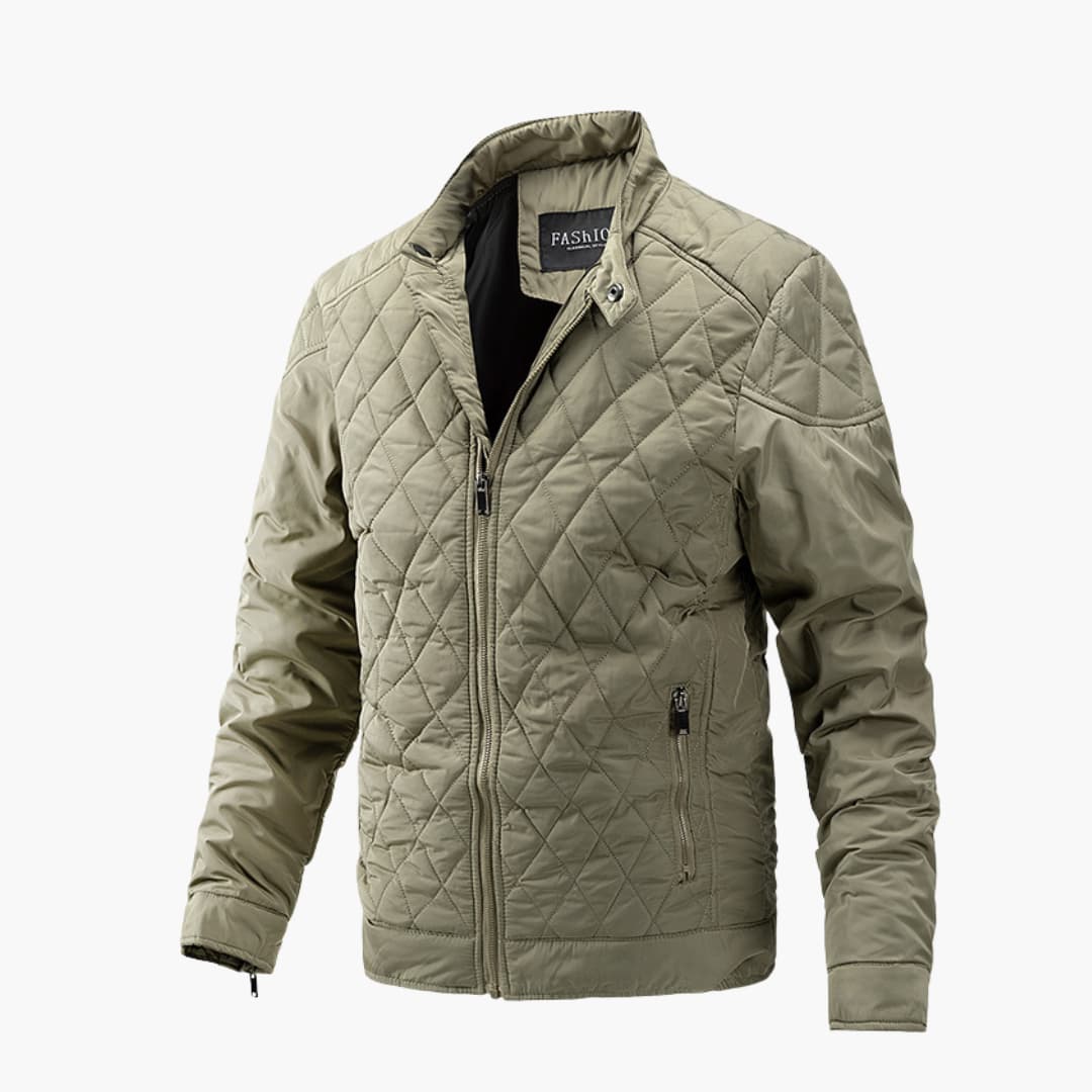 Veste matelassée légère pour homme avec isolation et col montant - Polyester résistant à l'eau