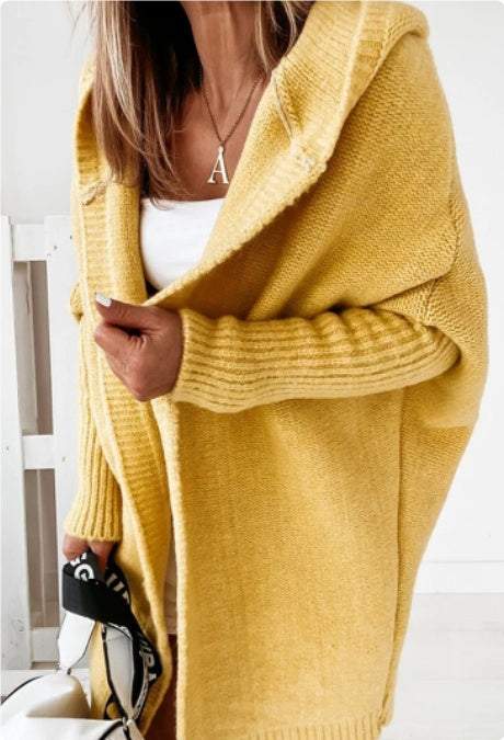 Wanda Hooded Cardigan | Batwing Knit, Cozy Layering