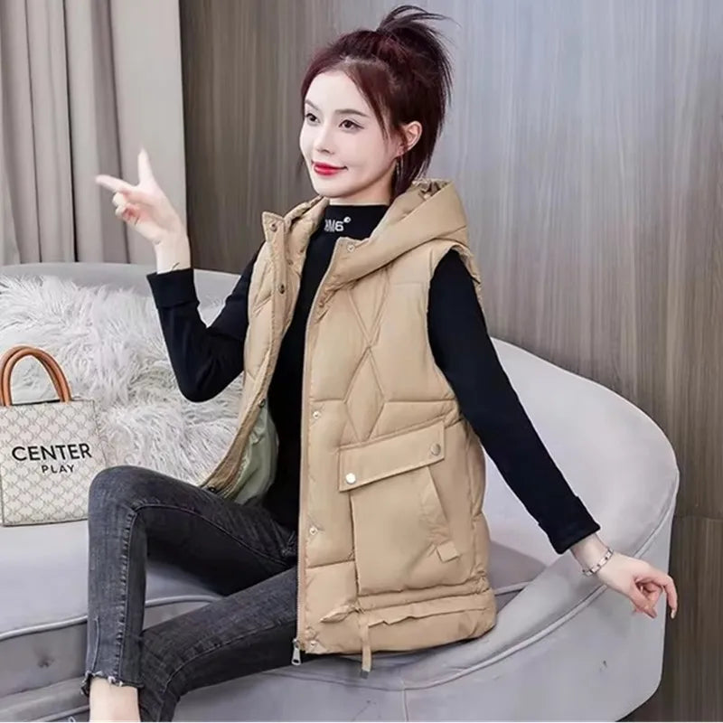 Wanda Puffer Vest | Hooded, Mid-Length, Insulated