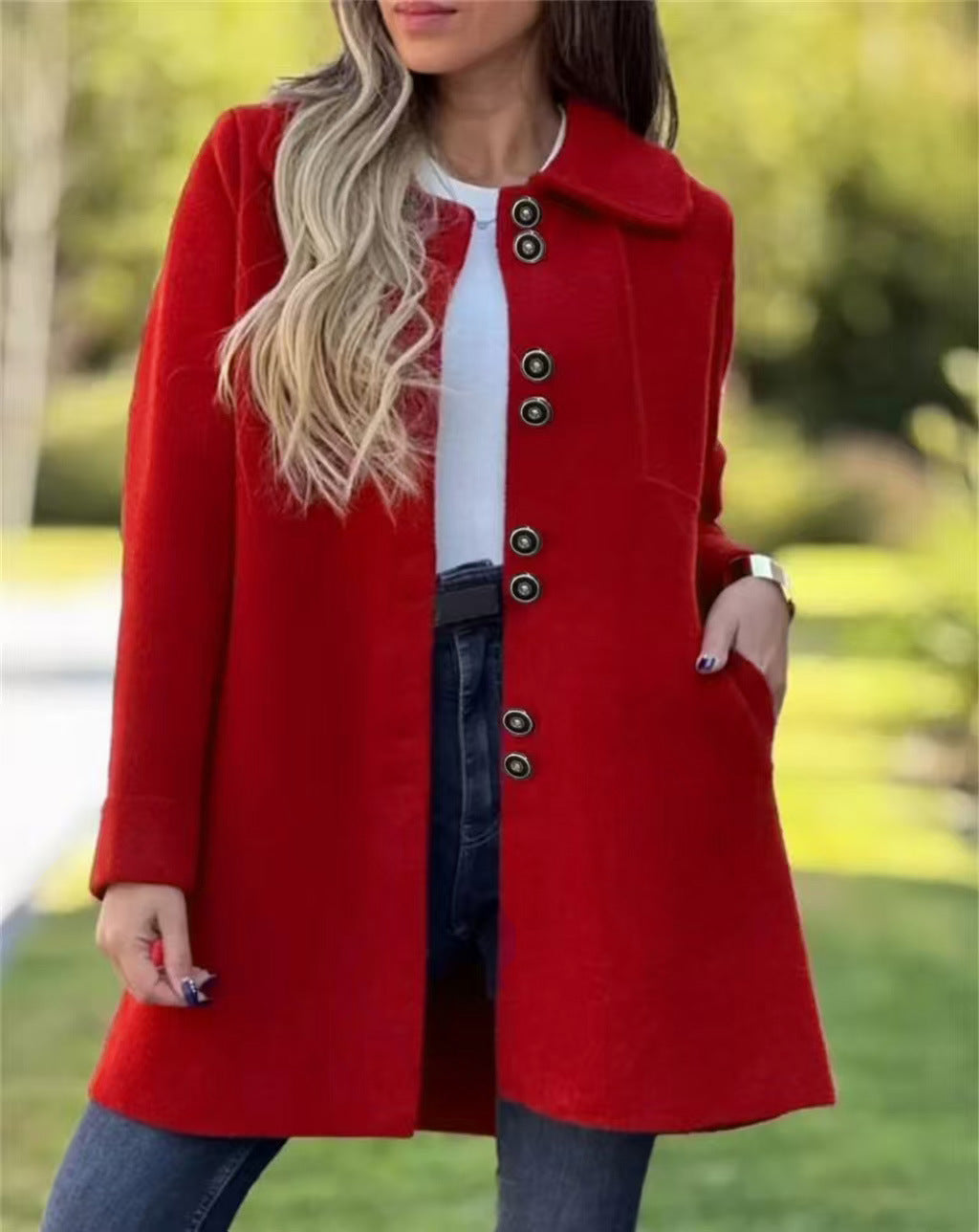 Willa Wool Coat | A-Line, Polar Fleece