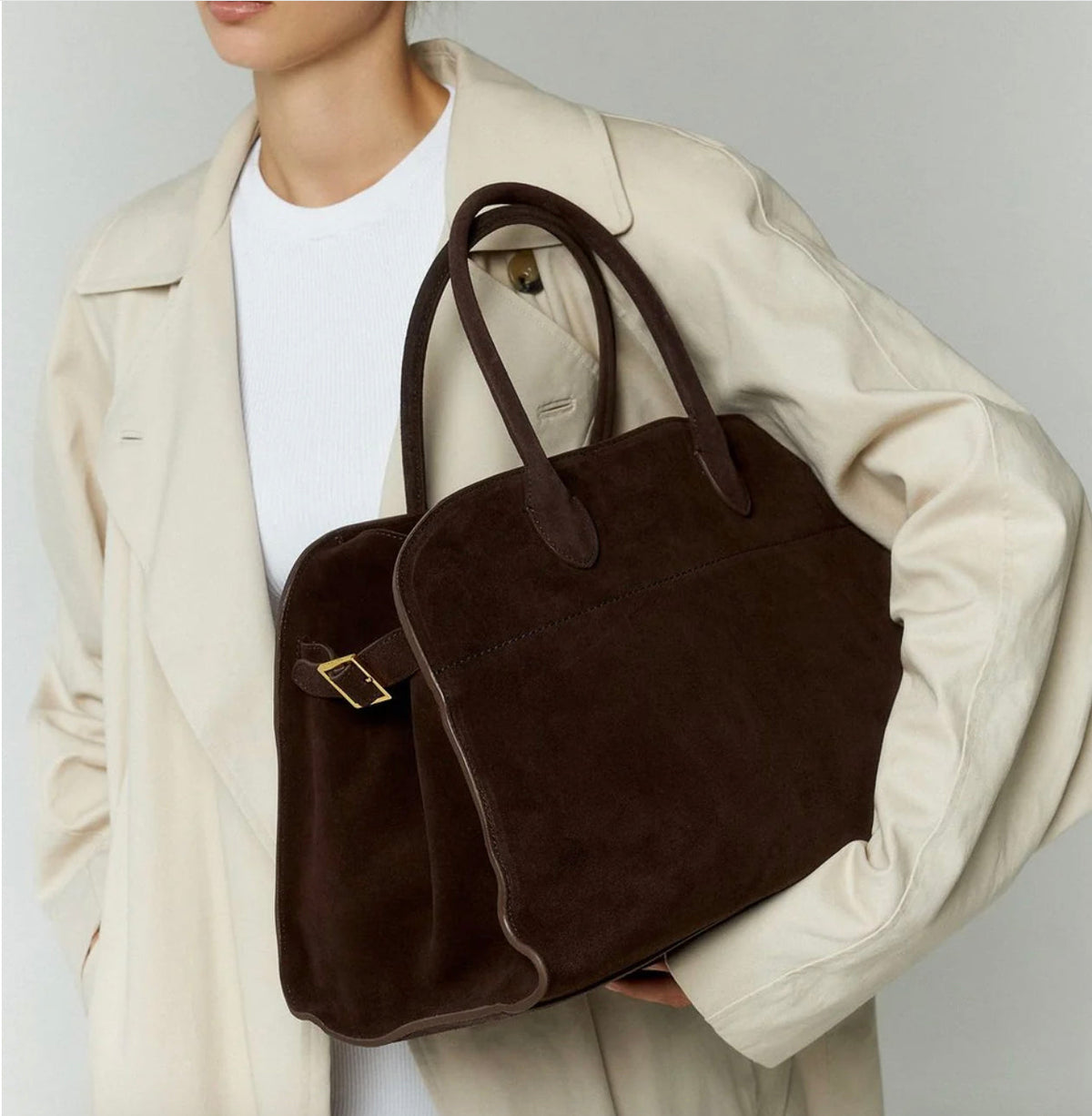 Sac à main en cuir suédé végétalien pour femme – Sac d'épaule élégant et pratique pour un usage quotidien, dimensions 38x28x23 cm