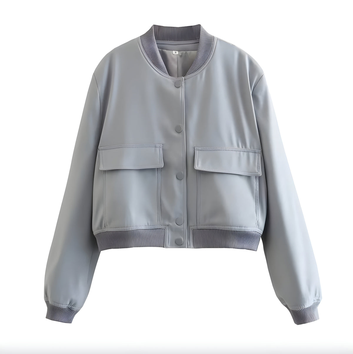 Women's Short White Jacket Size M Cotton-Polyester Blend Urban Style