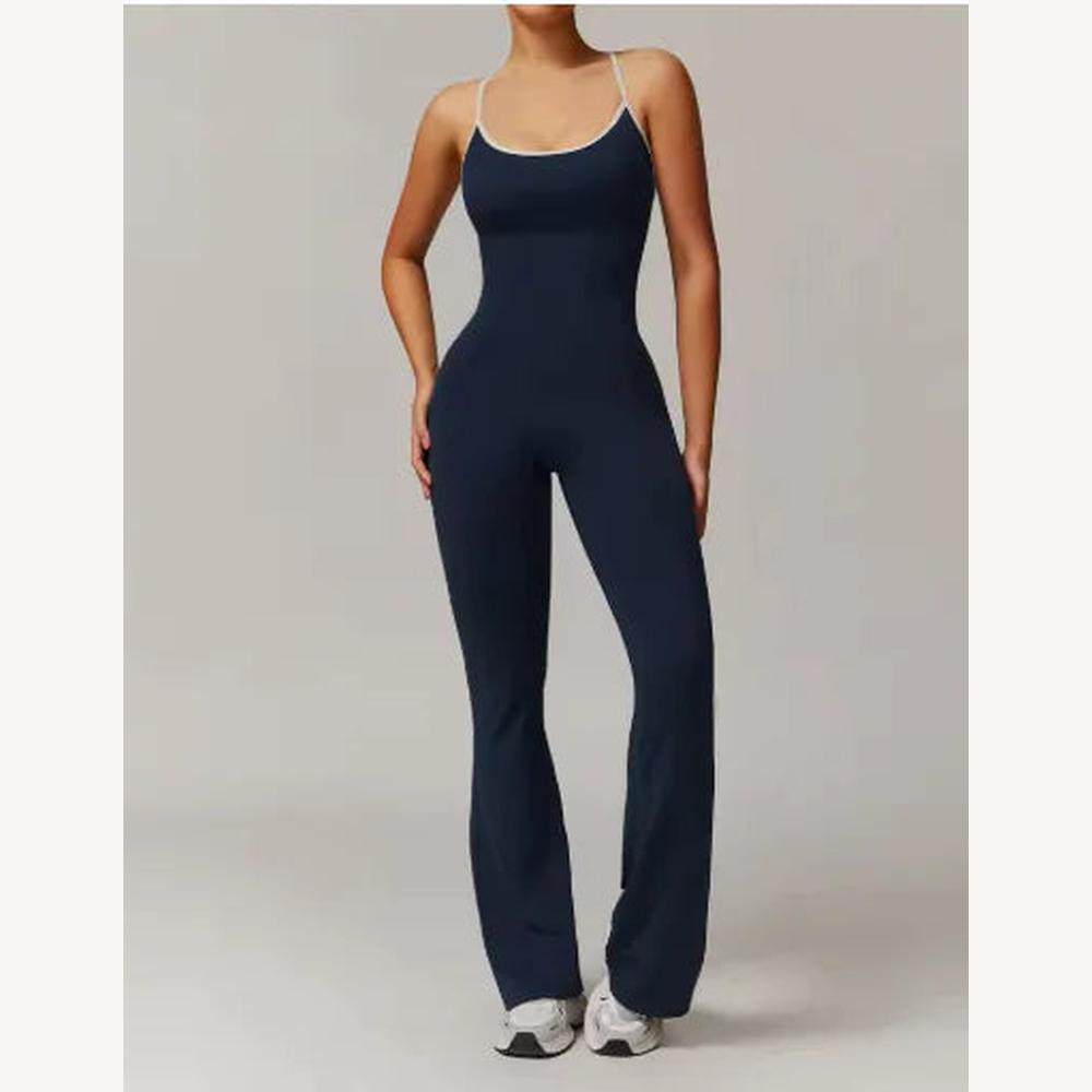 Chic Women's Backless Jumpsuit – Fitted and Breathable Activewear for Sports and Leisure